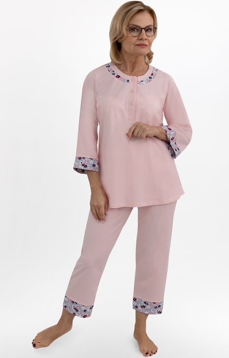 Luna Martel 233 dámské pyžamo 3/4 Barva: růžová, Velikost: L