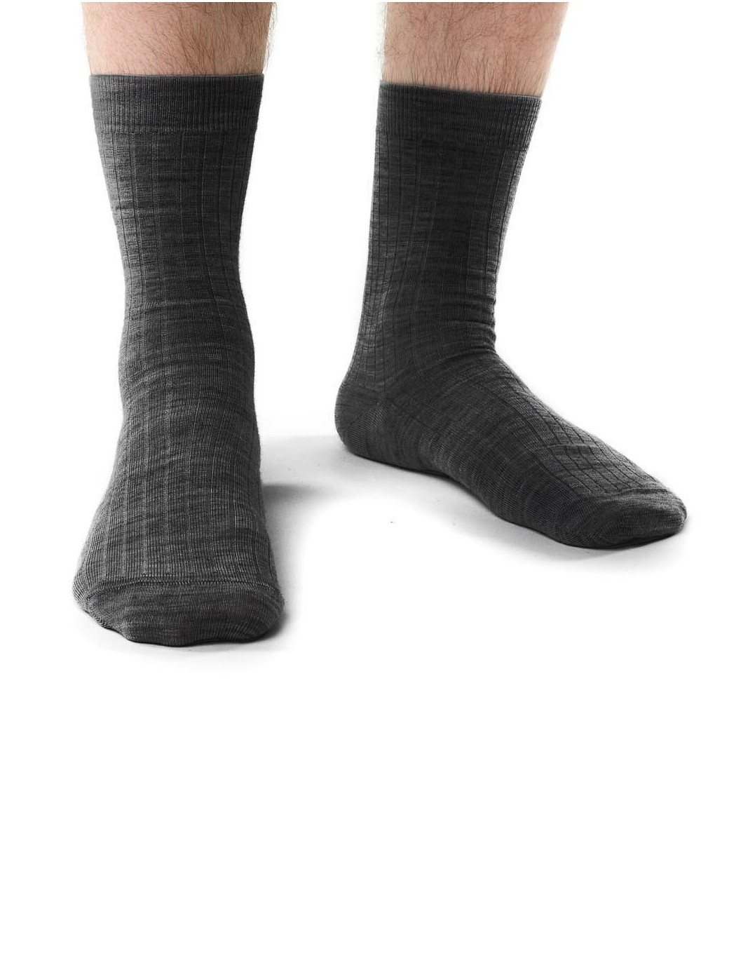 Steven 130 tmavě šedé pánské ponožky Merino vlna Barva: šedá tmavá, Velikost: 44-46