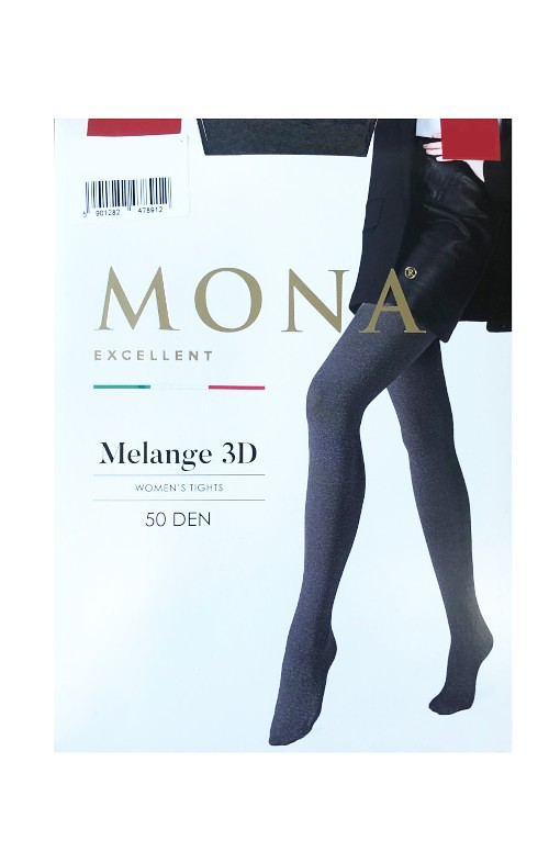 Mona Melange 3D 50 DEN dámské punčochy Barva: šedá, Velikost: XL