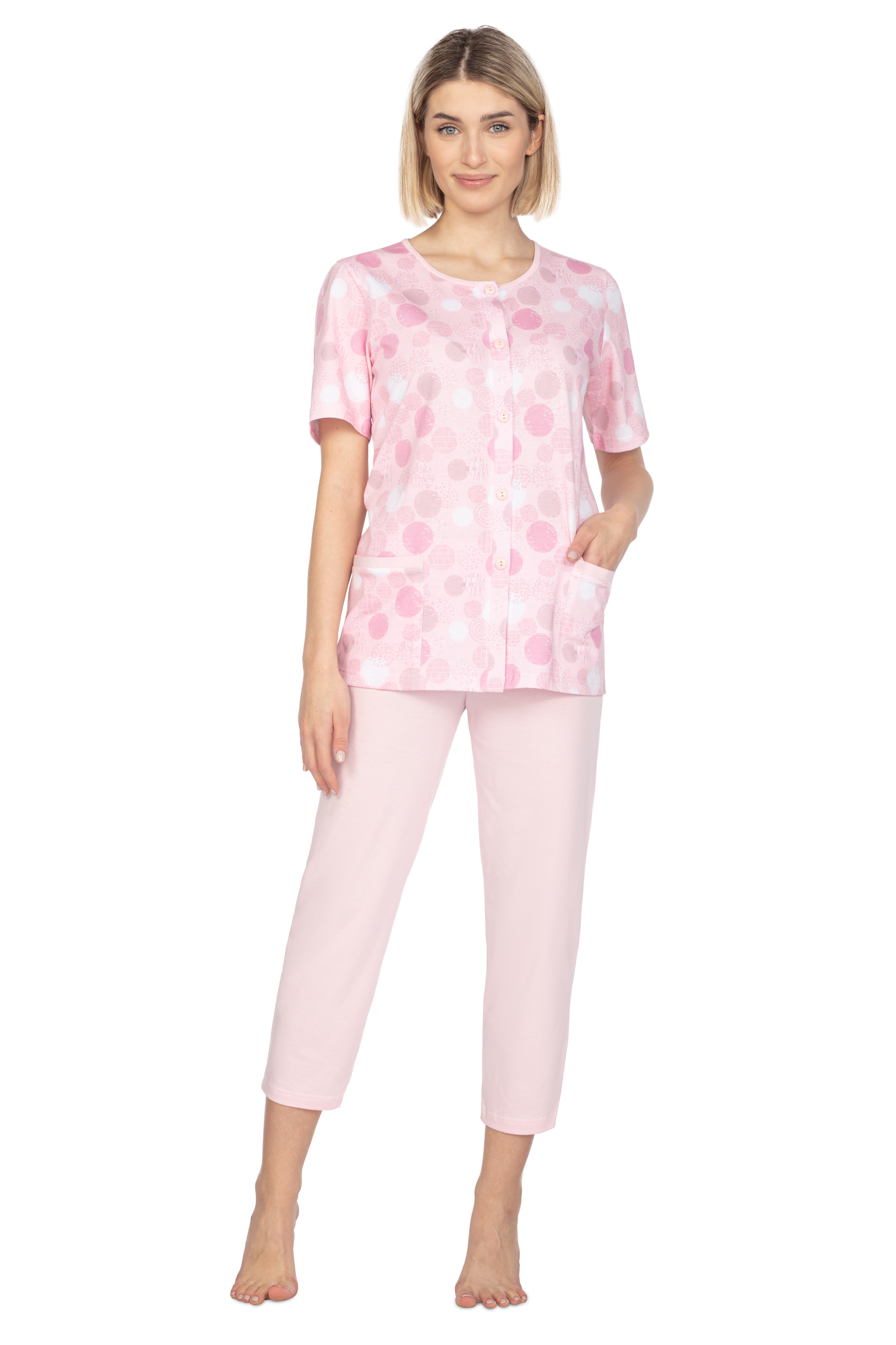 Regina 657 růžové dámské pyžamo 3/4 Barva: růžová, Velikost: L