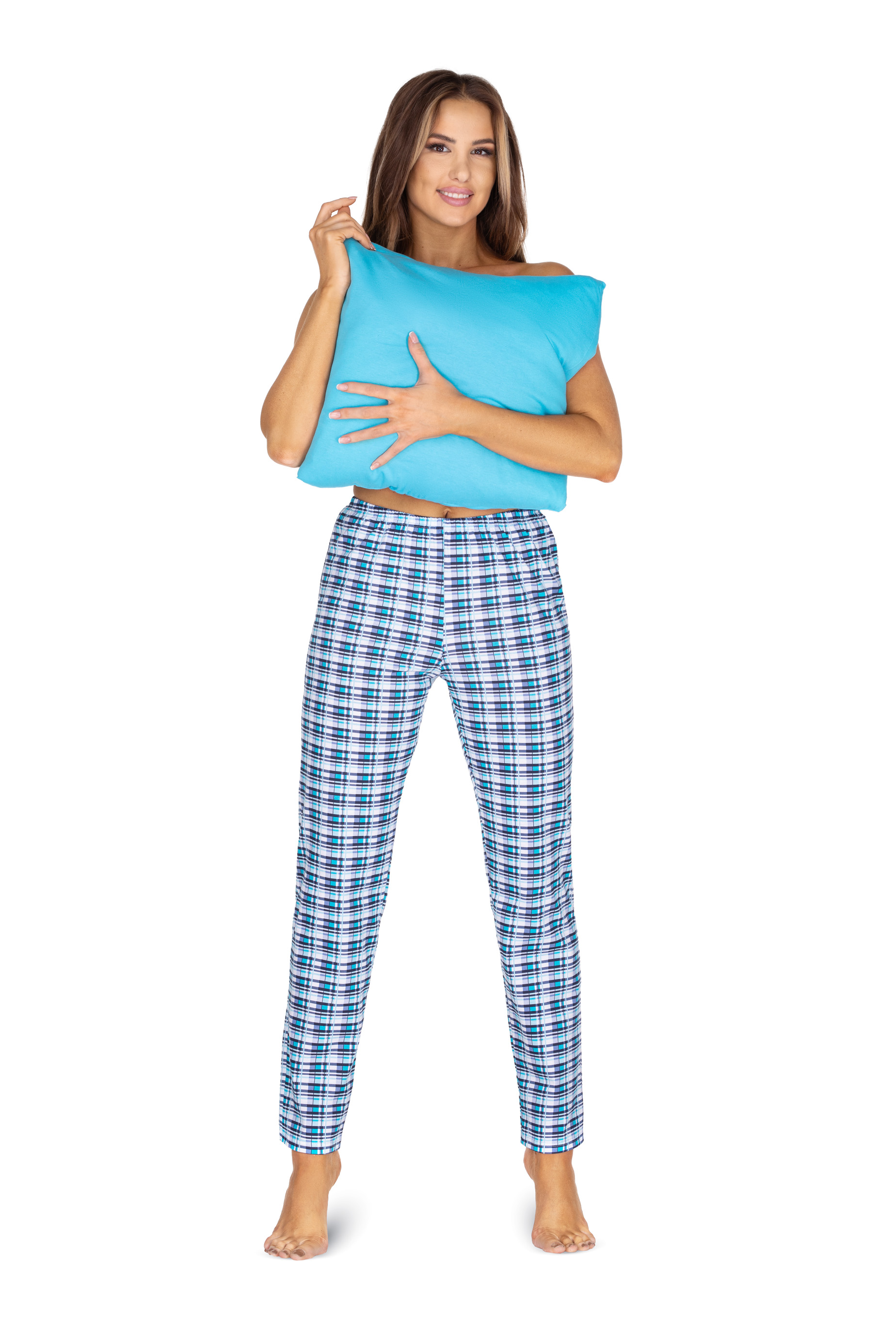 Regina 722 tyrkysové dámské pyžamové kalhoty Barva: tyrkysová, Velikost: S