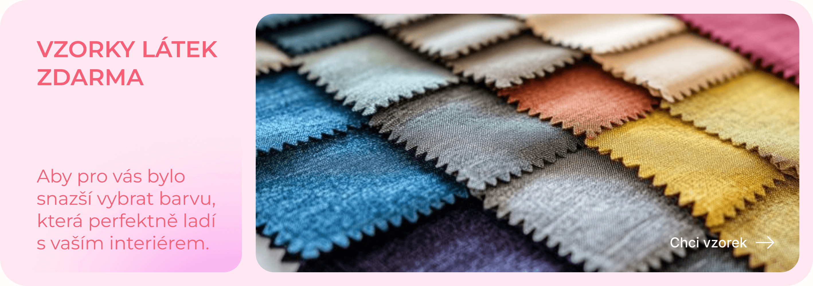 Vzorek látky posílám zdarma