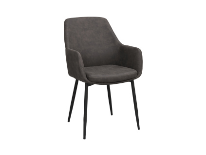 Židle s područkami Reily | Tmavě šedé