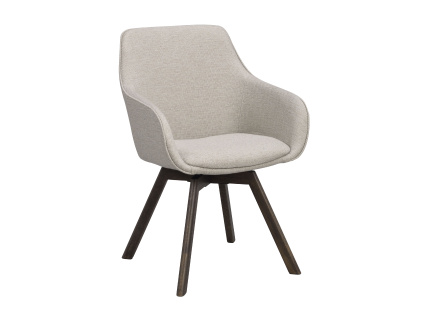 Otočná židle s područkami Alison | Krémové/hnědé