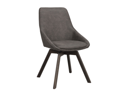 Otočná jídelní židle Alison | Tmavě šedá/hnědá