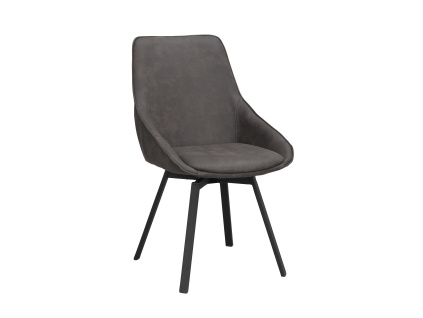 Otočná jídelní židle Alison | Tmavě šedá/černá