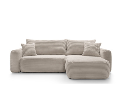 Rohová sedací souprava s funkcí spaní a úložným prostorem BILLY | Šedá