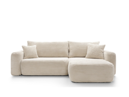 Rohová sedací souprava s funkcí spaní a úložným prostorem BILLY | Béžová