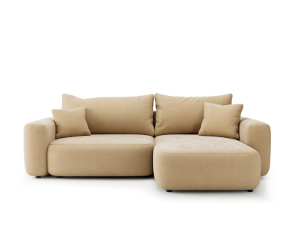 Rohová sedací souprava s funkcí spaní a úložným prostorem BILLY | Béžová