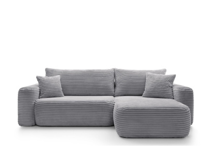 Rohová sedací souprava s funkcí spaní a úložným prostorem BILLY | Šedá