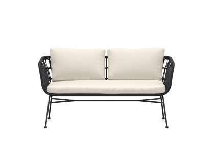 Pohovka Isola Lounge - černá / černý ratan