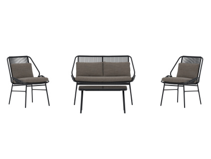 Sedací souprava Zakynthos - černá / hnědá