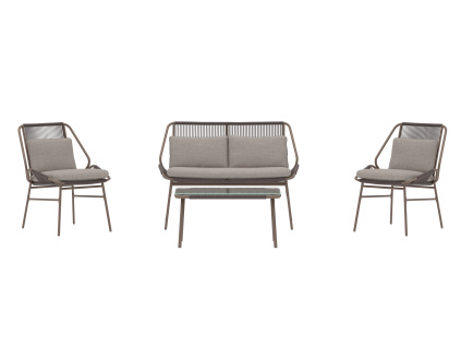 Sedací souprava Zakynthos - hnědá / hnědá