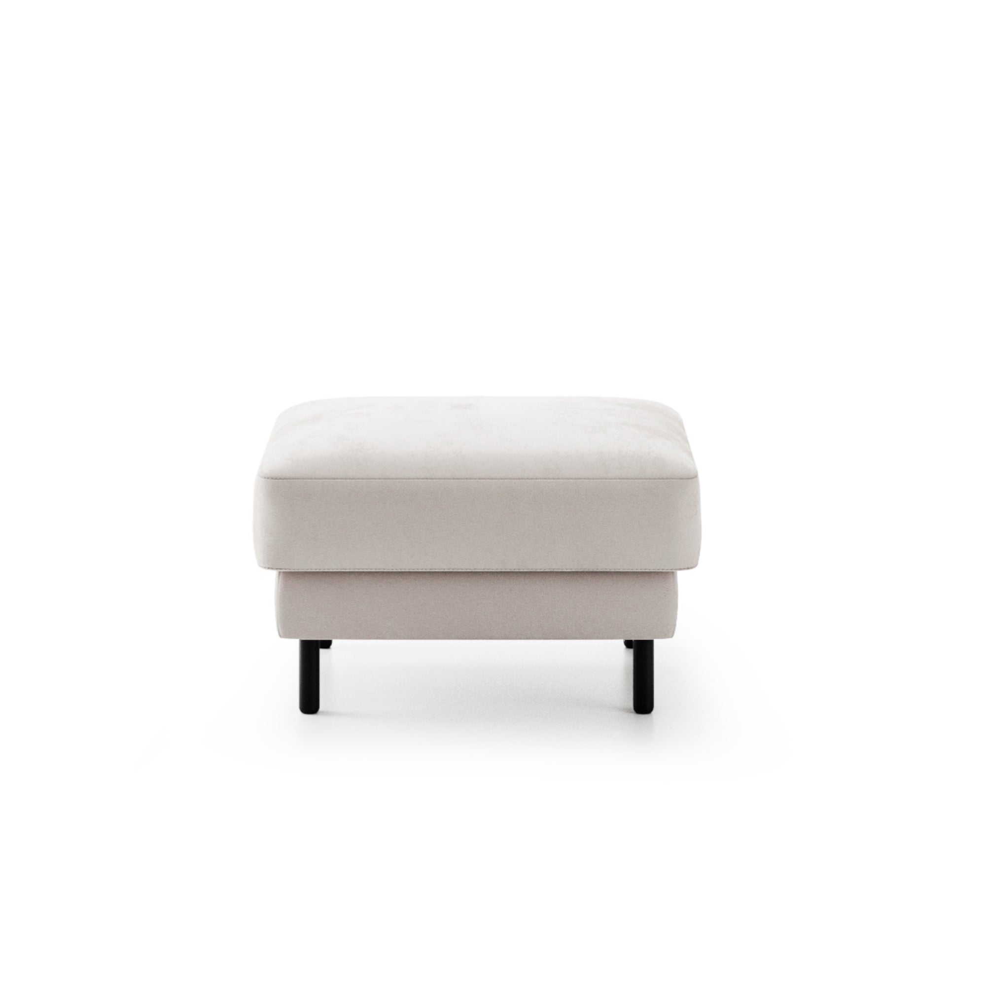 Elegantní puf ALAMEDA | šedá – celkový pohled