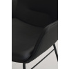 Kožená židle s područkami Lowell | Černé