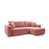 Rohová sedací souprava s funkcí spaní a úložným prostorem BILLY | růžová