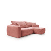 Rohová sedací souprava s funkcí spaní a úložným prostorem BILLY | růžová