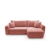 Rohová sedací souprava s funkcí spaní a úložným prostorem BILLY | růžová