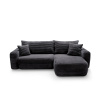 Rohová sedací souprava s funkcí spaní a úložným prostorem BILLY | Černá