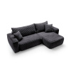 Rohová sedací souprava s funkcí spaní a úložným prostorem BILLY | Černá