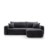 Rohová sedací souprava s funkcí spaní a úložným prostorem BILLY | Černá