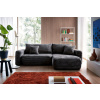 Rohová sedací souprava s funkcí spaní a úložným prostorem BILLY | Černá