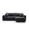 Rohová sedací souprava s funkcí spaní a úložným prostorem BILLY | Černá