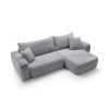 Rohová sedací souprava s funkcí spaní a úložným prostorem BILLY | Šedá