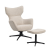 Křeslo s podnožkou Otočné a houpací Rowico Home JENKINS 73x85x100 cm | béžová