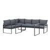 Rohová sedací souprava Zingaro - černá / šedá