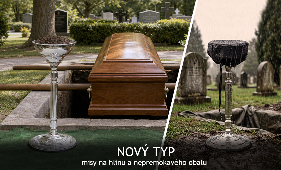 misa na hlinu, misa k hrobu, misa na krušpán, stojan na krušpán, misa na lupienky, obal na misu, nepremokavý obal