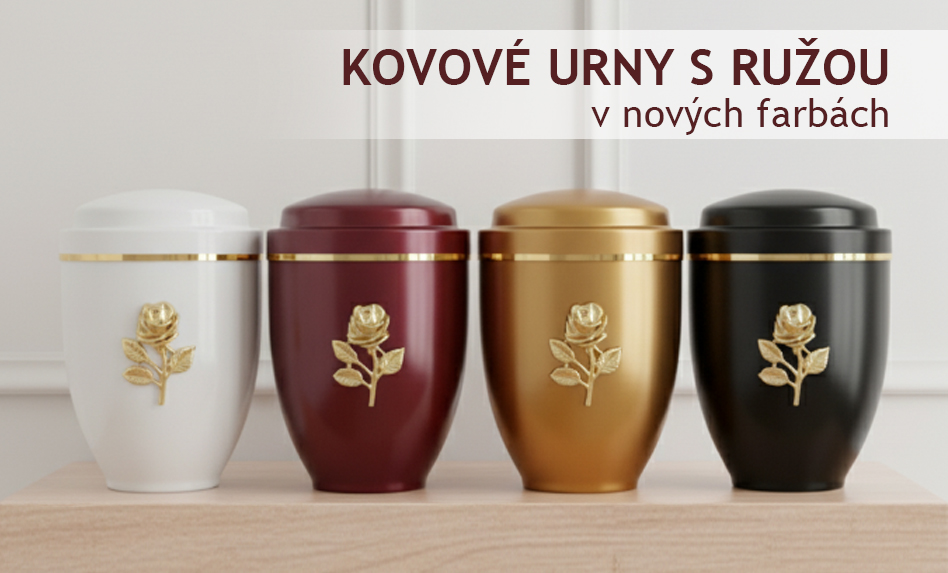 kovové urny s ružou, kovová urna s ružou, urna s ružou