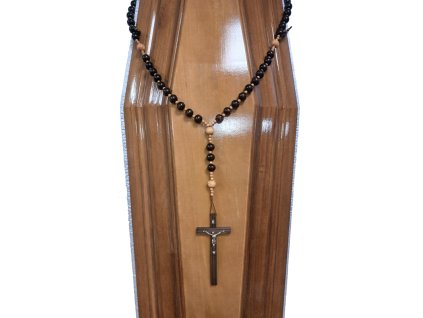 Ruženec na truhlu drevený tmavý (1)