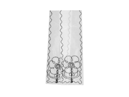 Šerpa vyšívaná biela + čierna výšivka, 10ks