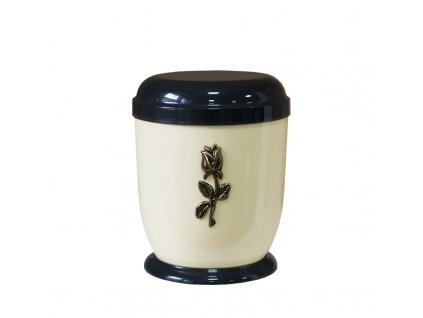 Urna kovová s ružou, znížená