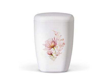 Urna prírodná hranatá, motív kvetov