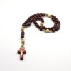 Ruženec drevený so šnúrkou, mahagón