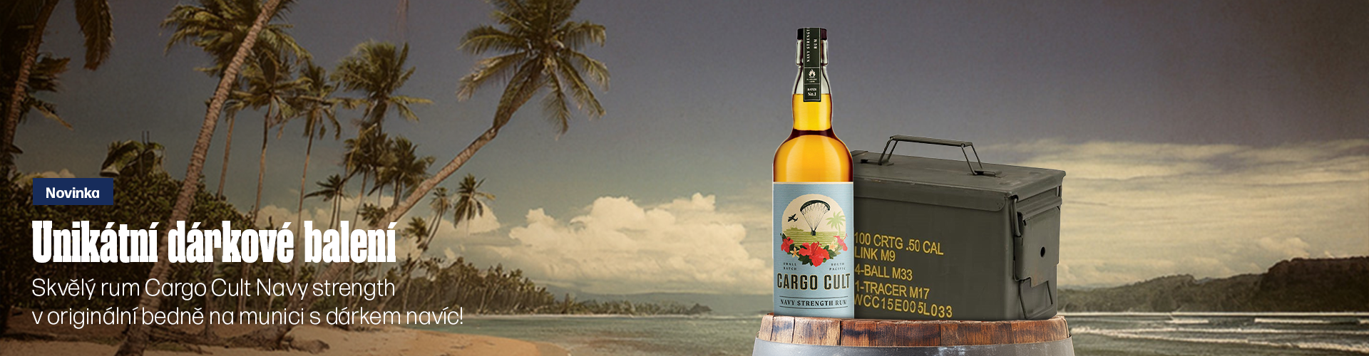 Novinka rum Cargo cult navy strangth dárkové balení