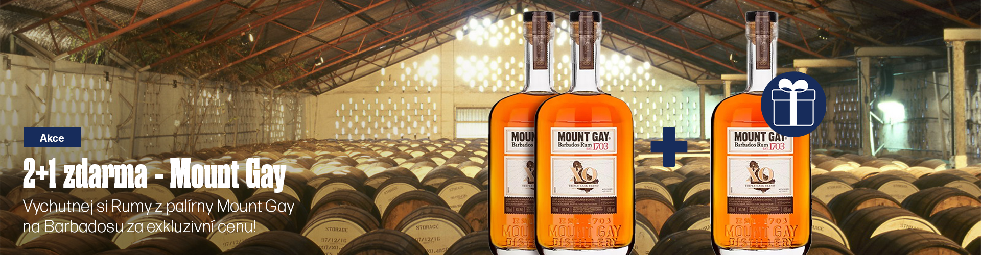 Akce 2+1 zdarma rum Mount Gay