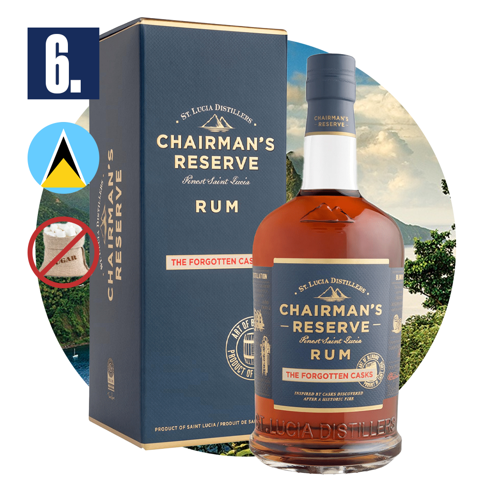 6. místo Rum Chairman's Reserve Forgotten casks ze Svaté Lucie