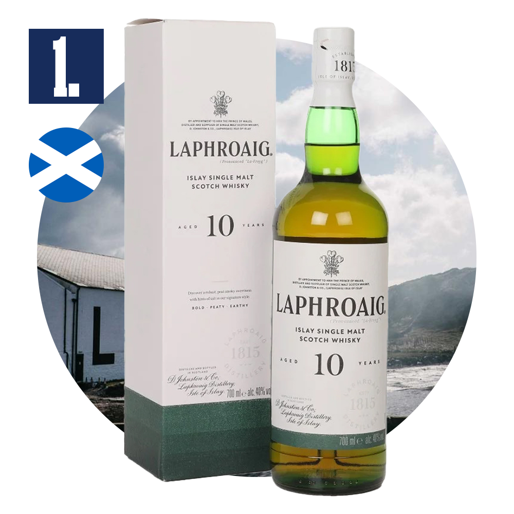 1. místo Skotská whisky Laphroaig 10yo