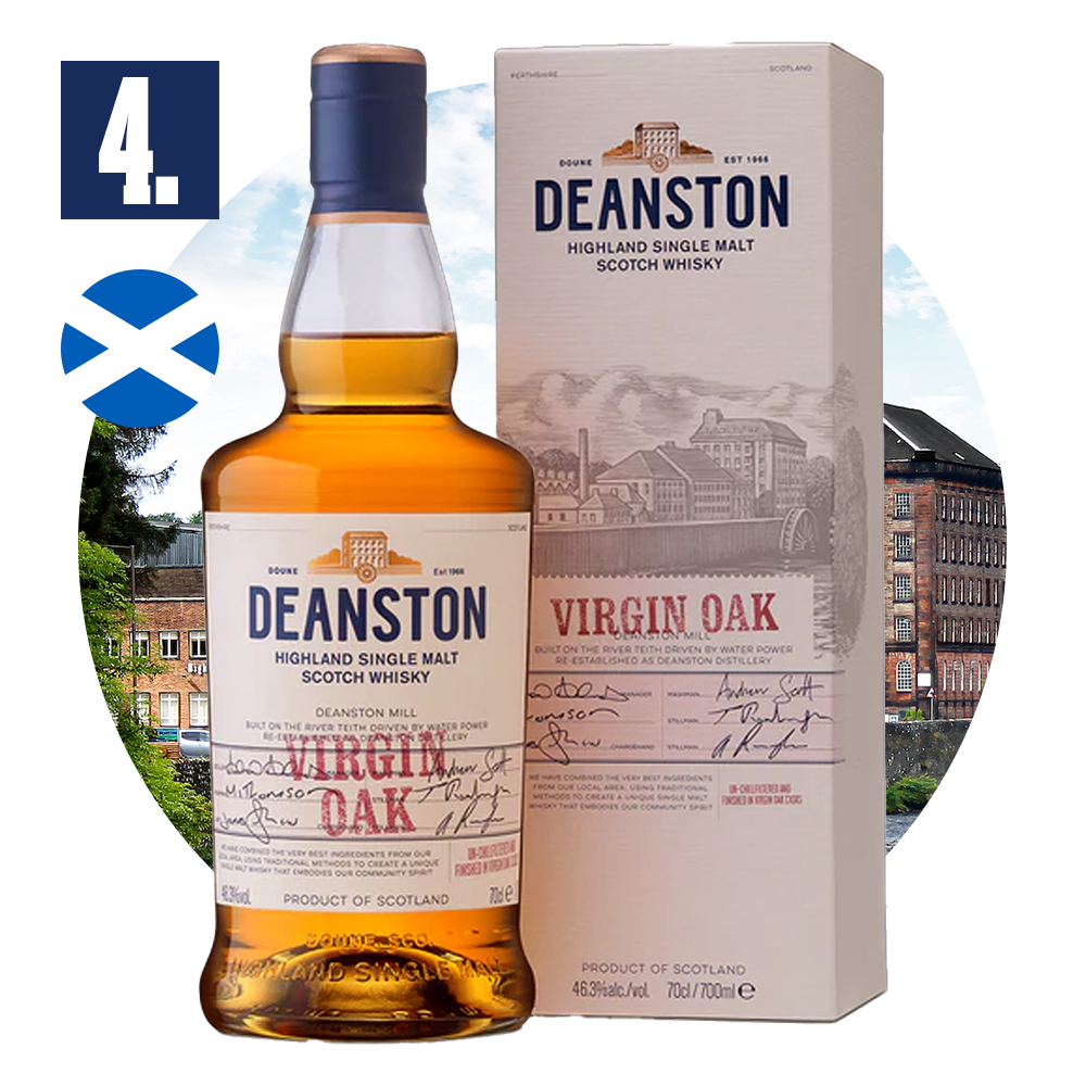 4. místa Skotská whisky Deanston Virgin oak