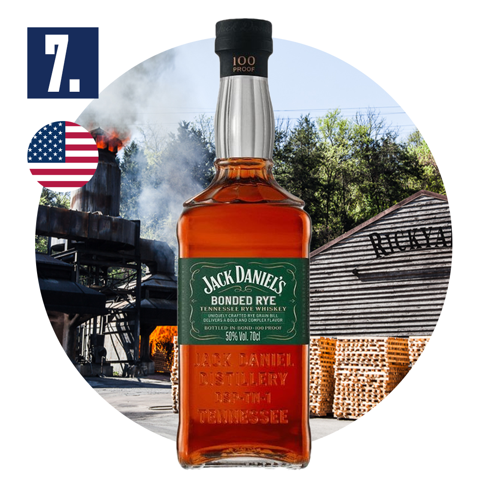 7. místo Americká whisky Jack Daniels Bonded rye