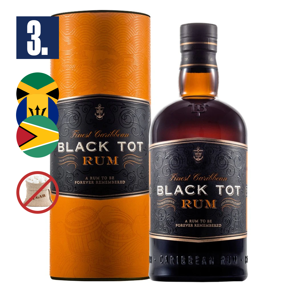 Black Tot suchý rum z Barbadosu Jamajky a Guyany