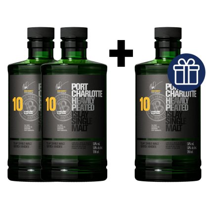 Port Charlotte 10yo 50% 0,7l whisky AKCE 2+1 Zdarma sada