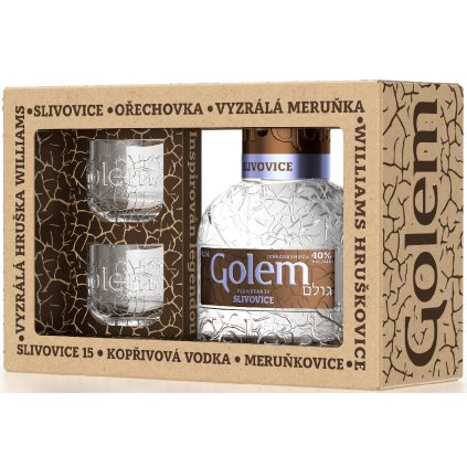 Golem Slivovice + 2 skla 40% 0,5l