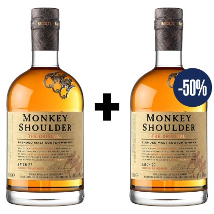 Monkey Shoulder 40% 1l AKCE druhá za polovic Whisky