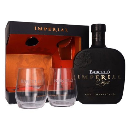 Barcelo Onyx + 2 skla 38% 0,7l rum