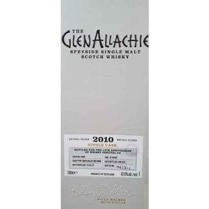 GlenAllachie Nappa Valley Red Wine 2010 Cask no. 4600 62,8% 0,7l