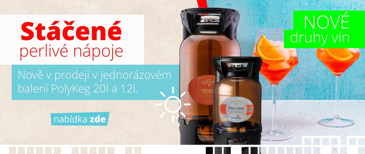 Nově v prodeji stáčené perlivé nápoje v balení PolyKEG 20l a 12l.